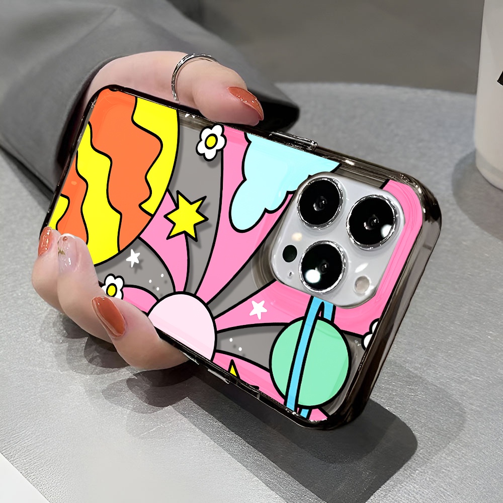 Ốp Điện Thoại Trong Suốt In Hình Mặt Trăng / Mặt Trời Chống Sốc Cho iphone 14 pro max 11 13 12 7 8 Plus X XR XSMax