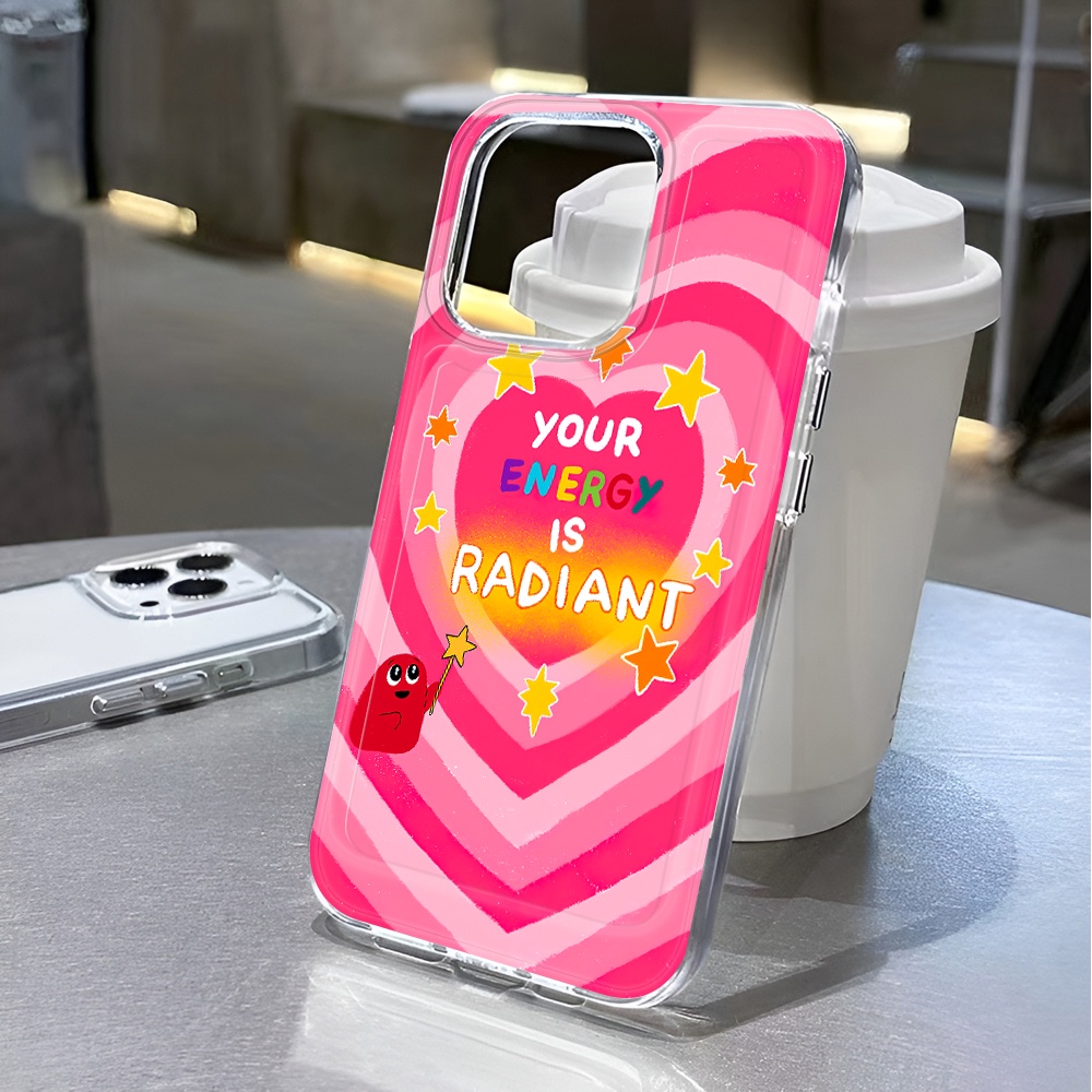 Ốp Điện Thoại Trong Suốt Họa Tiết Trái Tim Đỏ Thời Trang Chống Sốc Cho iphone 14 pro max 11 13 12 7 8 Plus X XR XSMax