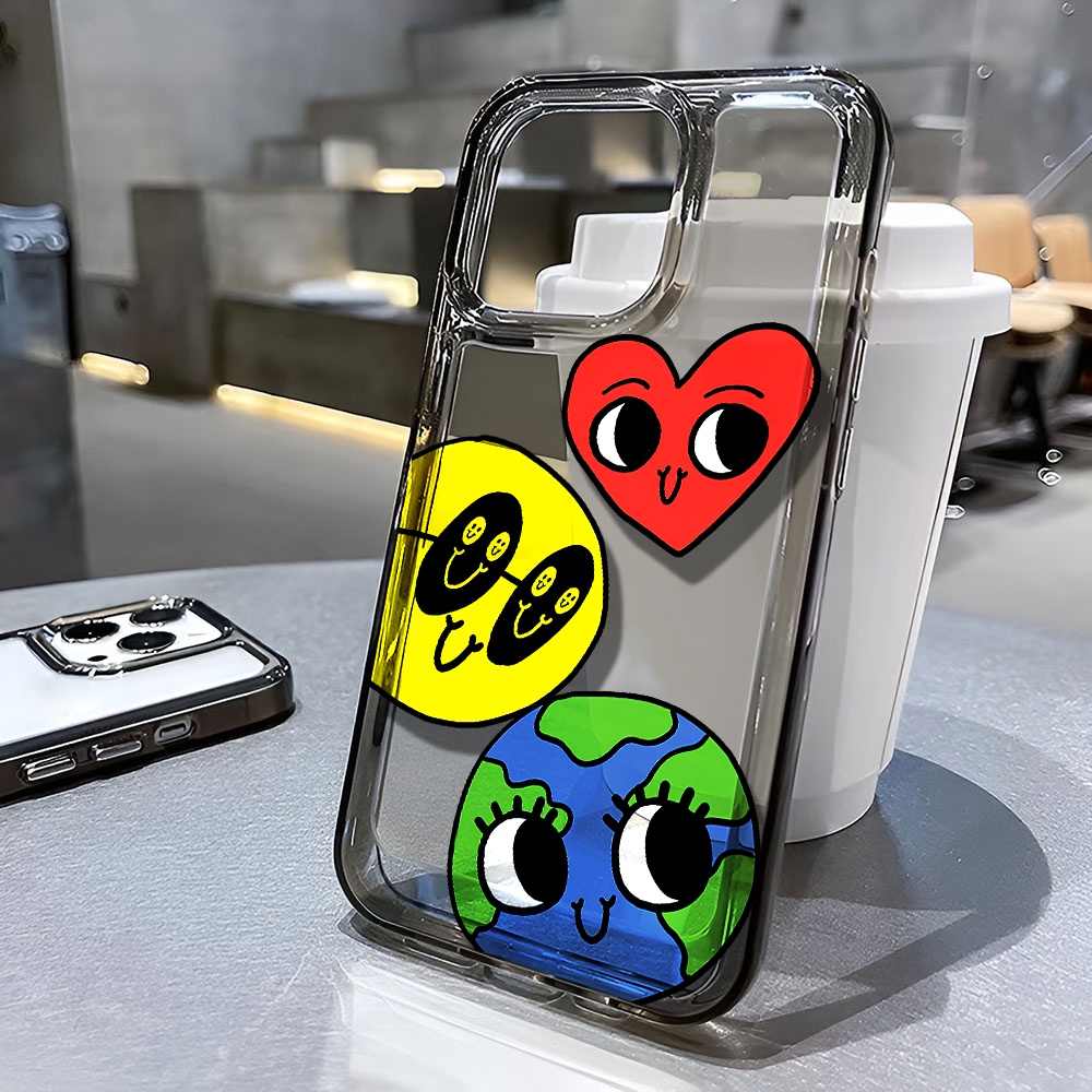 Ốp Điện Thoại Trong Suốt In Hình Mặt Cười Chống Sốc Cho iphone 14 pro max 11 13 12 7 8 Plus X XR XSMax