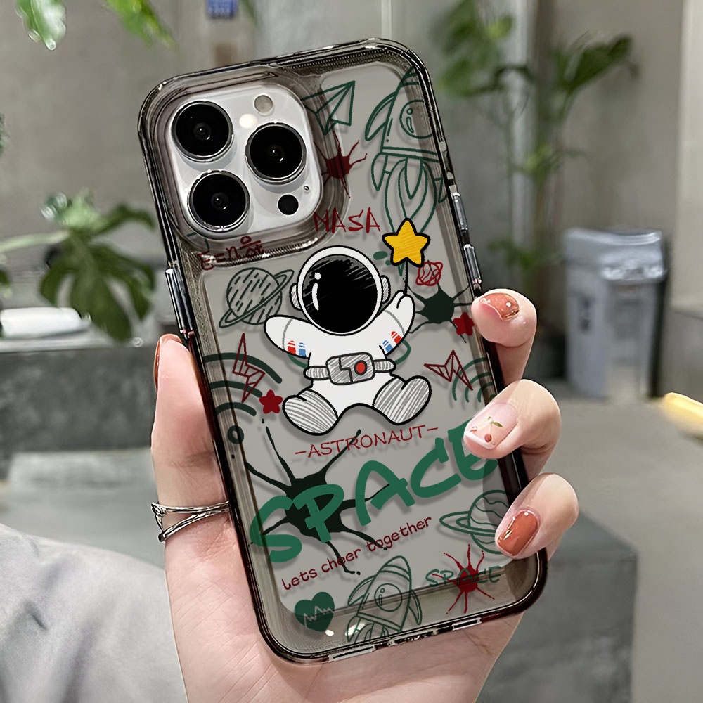 Ốp Điện Thoại Trong Suốt Chống Sốc In Hình Phi Hành Gia Cho iphone 14 pro max 11 13 12 7 8 Plus X XR XSMax