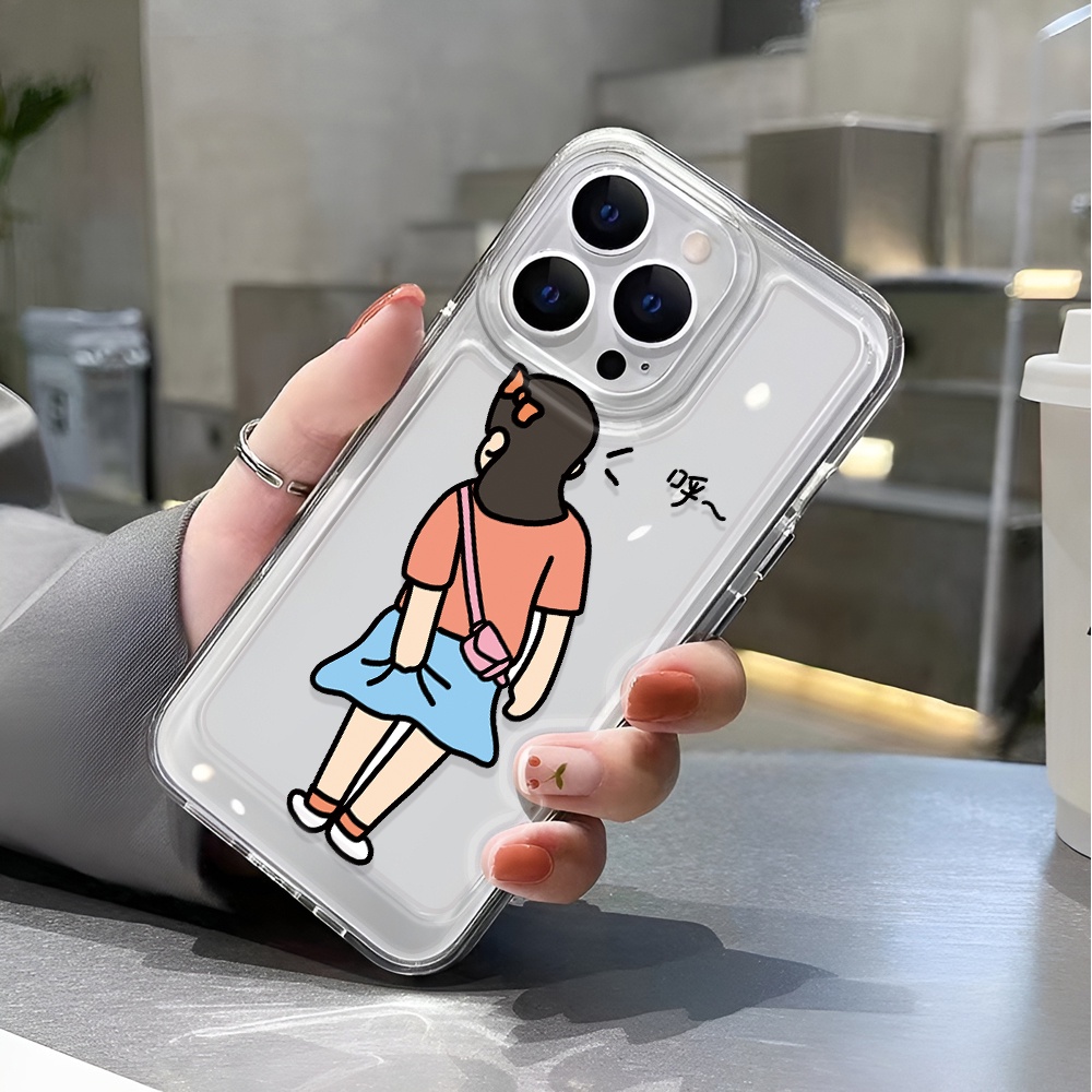 Ốp Điện Thoại Trong Suốt Chống Sốc In Hình Cô Gái Không Gian Cho iphone 14 pro max 11 13 12 7 8 Plus X XR XSMax