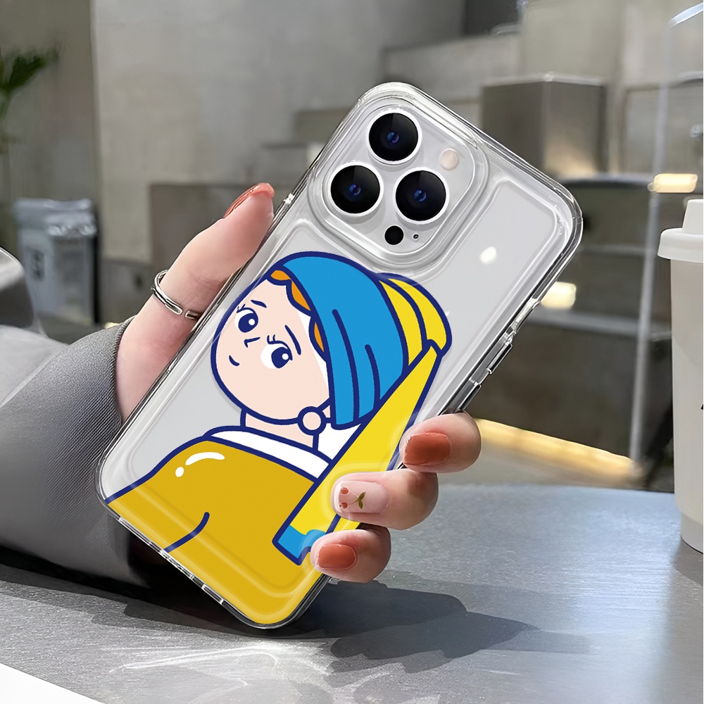 Ốp Điện Thoại Trong Suốt Chống Sốc Hình Cô Gái Đội Mũ Thời Trang Cho iphone 14 pro max 11 13 12 7 8 Plus X XR XSMax