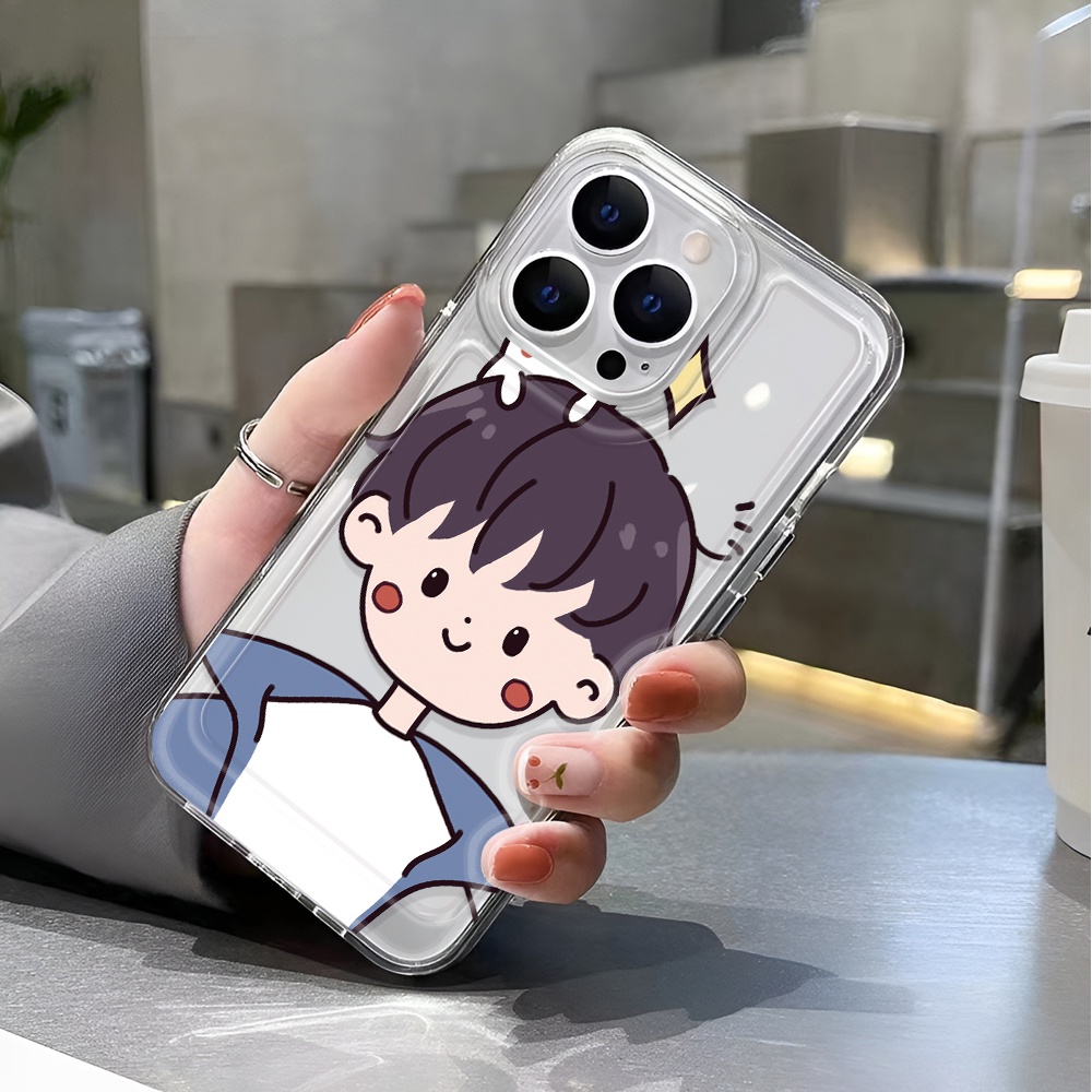 Ốp Điện Thoại Trong Suốt Chống Sốc In Hình Cậu Bé Không Gian Hoạt Hình Cho iphone 14 pro max 11 13 12 7 8 Plus X XR XSMax