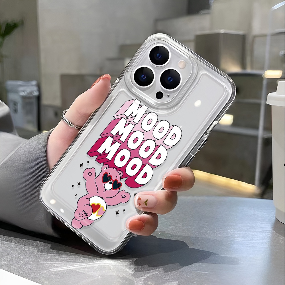 Ốp Điện Thoại Trong Suốt Chống Sốc In Hình Gấu Cầu Vồng Cho iphone 14 pro max 11 13 12 7 8 Plus X XR XSMax