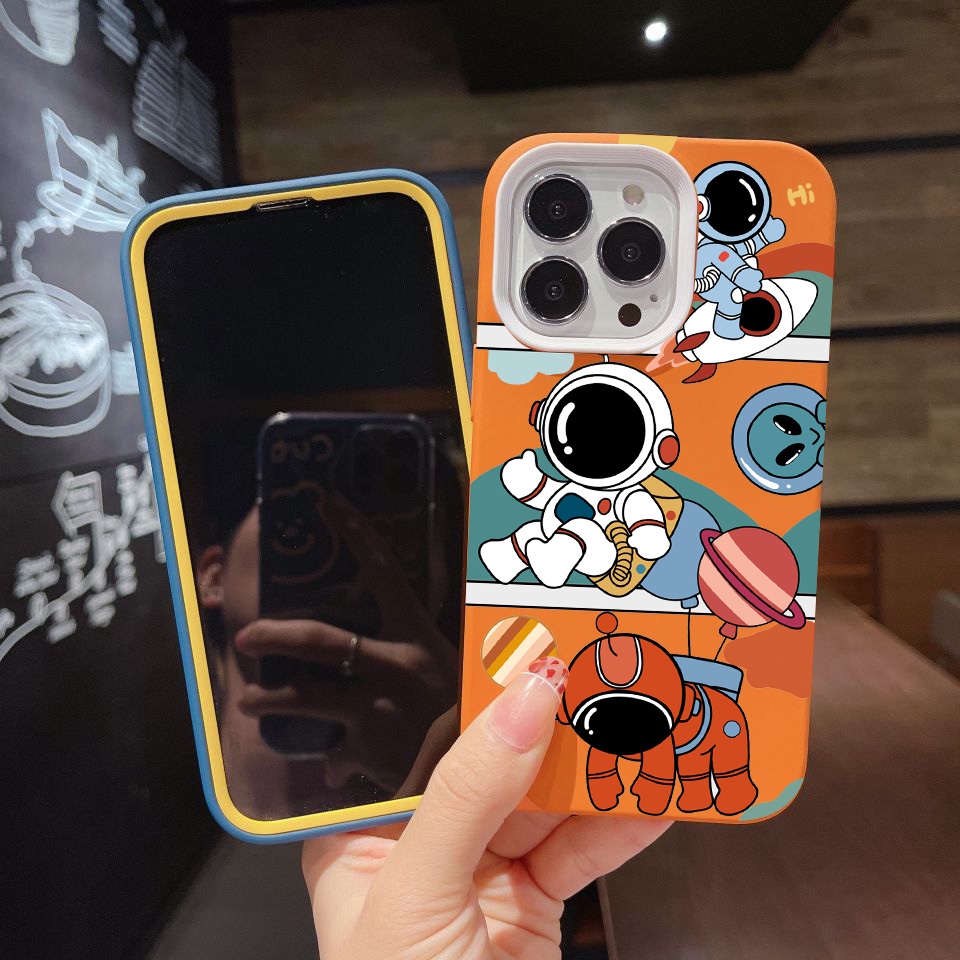 Ốp Điện Thoại silicon Dẻo Hình Tên Lửa / Phi Hành Gia 3 Trong 1 Cho iPhone 14Promax 13 12 11 7Plus X XR