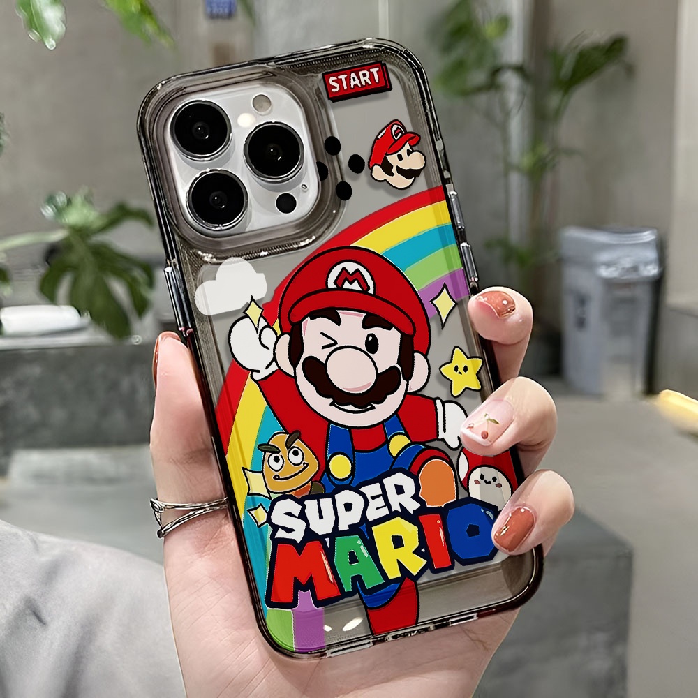 Ốp Điện Thoại Trong Suốt Chống Sốc In Hình Mario Cho iphone 14 pro max 11 13 12 7 8 Plus X XR XSMax