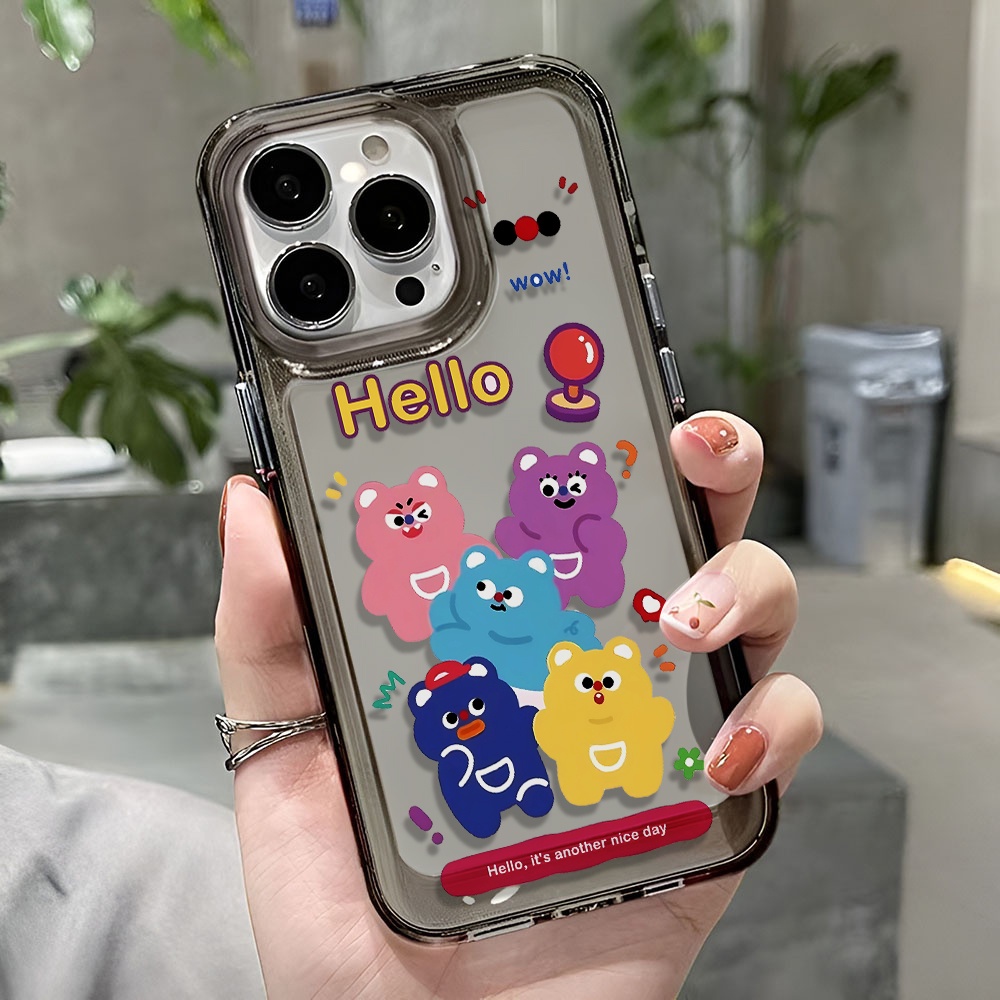 Ốp Điện Thoại Trong Suốt Chống Sốc In Hình Gấu Cho iphone 14 pro max 11 13 12 7 8 Plus X XR XSMax