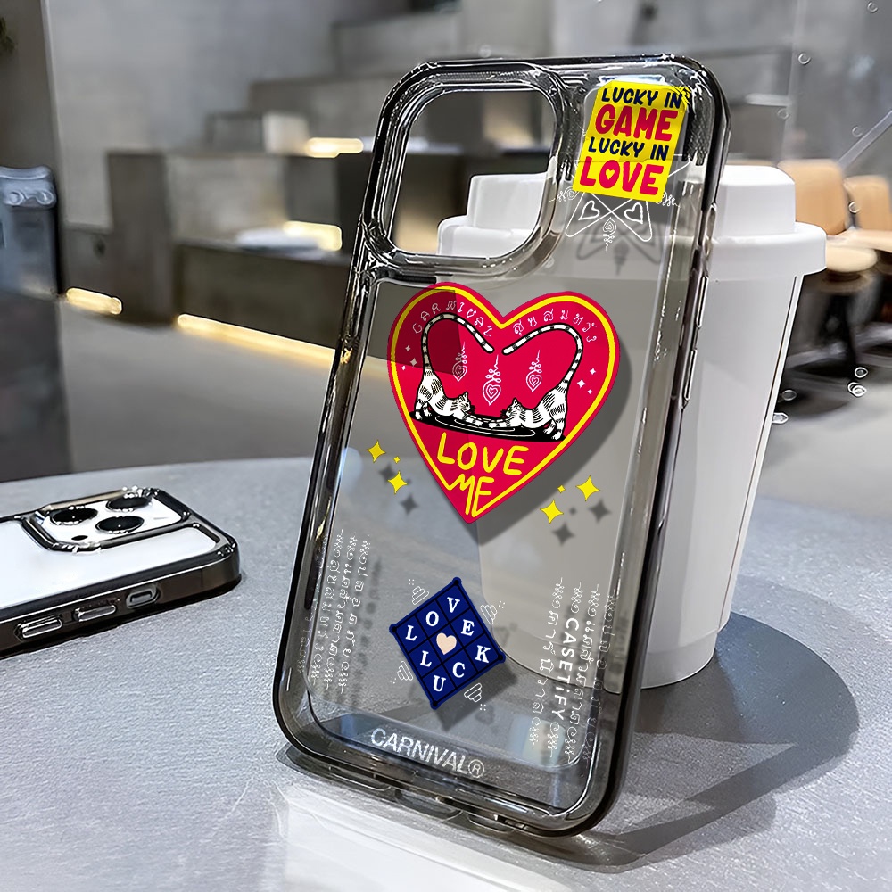 Ốp Điện Thoại Trong Suốt Chống Sốc Họa Tiết Trái Tim Cho iphone 14 pro max 11 13 12 7 8 Plus X XR XSMax
