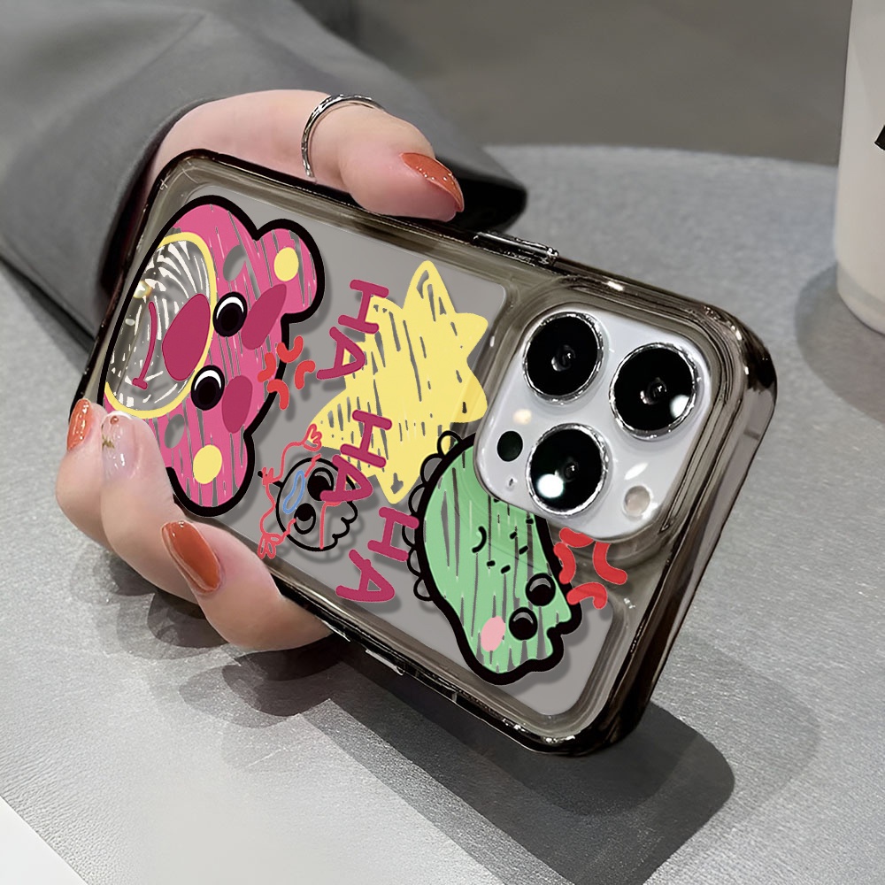 Ốp Điện Thoại Trong Suốt Họa Tiết Gấu / Dâu Tây Kiểu Graffiti Chống Sốc Cho iphone 14 pro max 11 13 12 7 8 Plus X XR XSMax