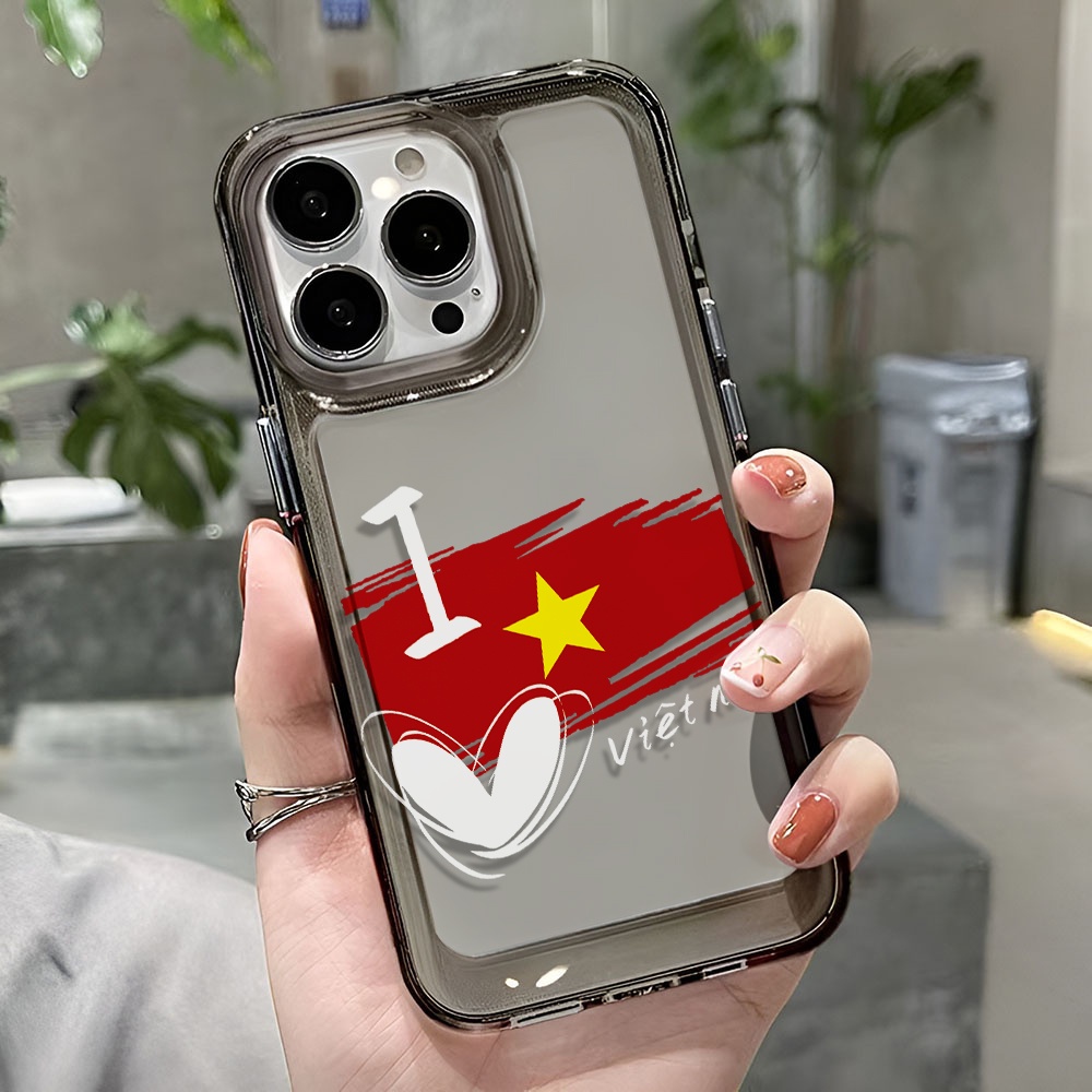 Ốp Điện Thoại Trong Suốt Chống Sốc Họa Tiết Cờ Việt Nam Cho iphone 14 pro max 11 13 12 7 8 Plus X XR XSMax