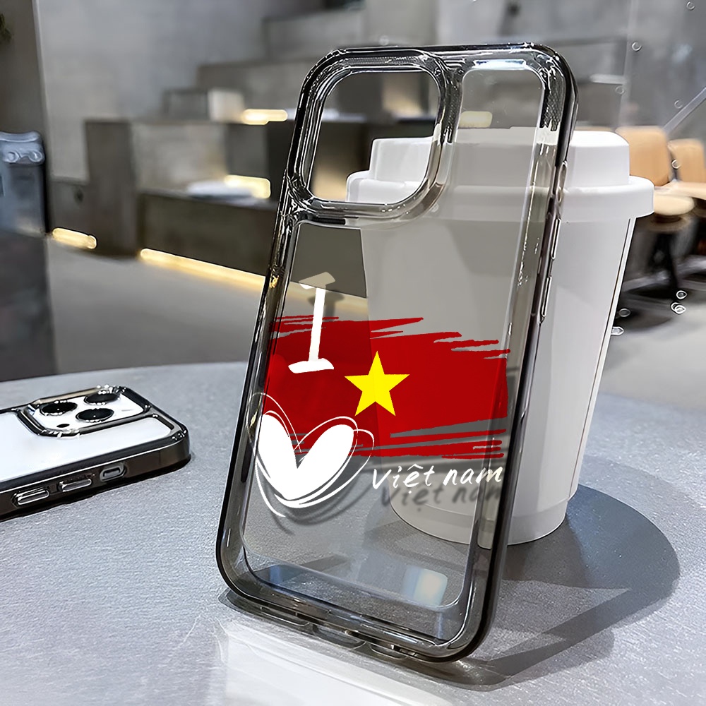 Ốp Điện Thoại Trong Suốt Chống Sốc Họa Tiết Cờ Việt Nam Cho iphone 14 pro max 11 13 12 7 8 Plus X XR XSMax
