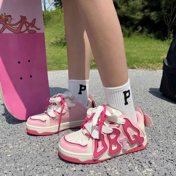 Strawberry bear bread shoes phụ nữ letter bat sneakers