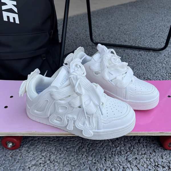 Strawberry bear bread shoes phụ nữ letter bat sneakers