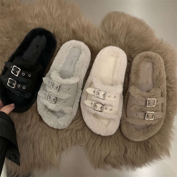 Thick-soled phẳng lông giày