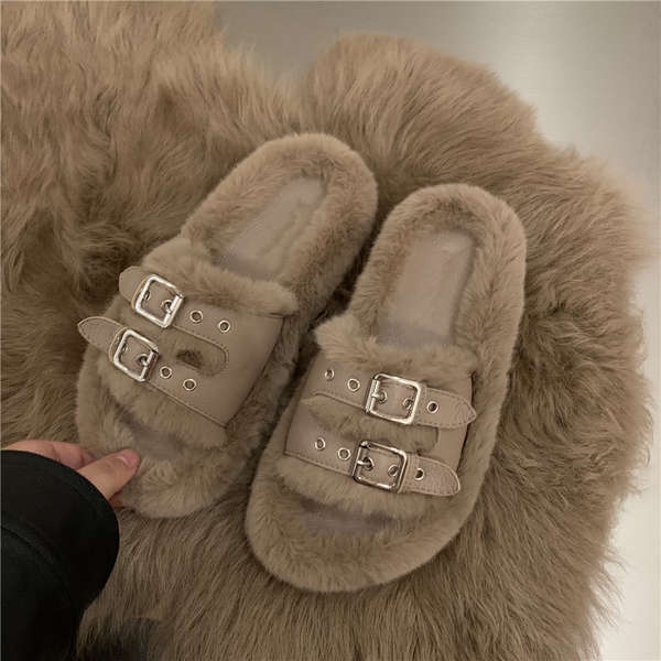 Thick-soled phẳng lông giày