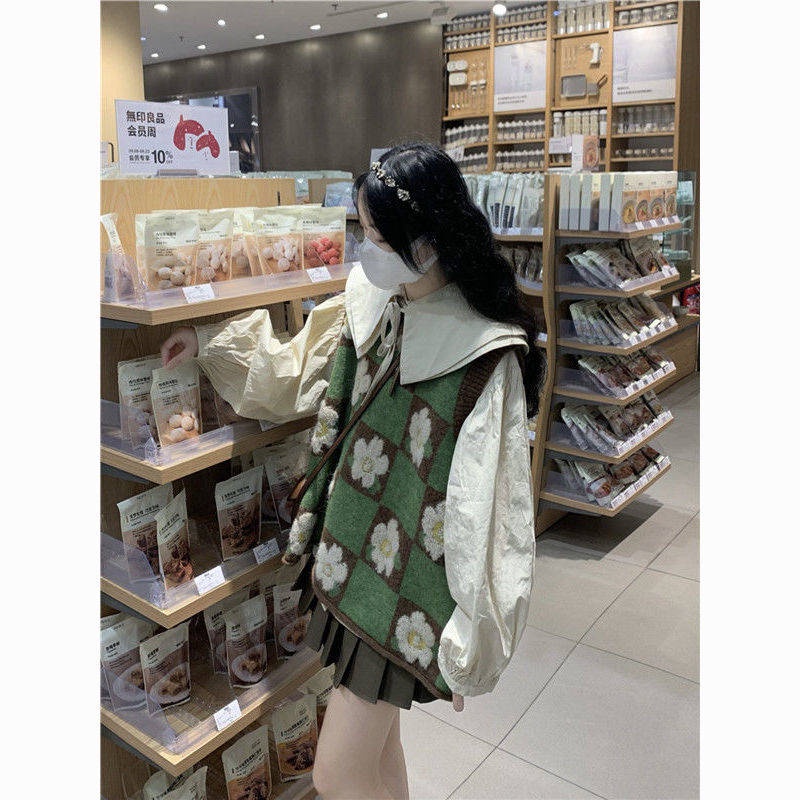 Áo Sweater Cổ Búp Bê Họa Tiết Hoa Màu Sắc Phù Hợp Cho Học Sinh