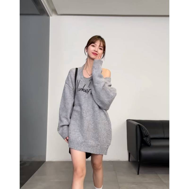 Áo sweater Dáng Rộng Hở Lưng Xinh Xắn Dành Cho Nữ
