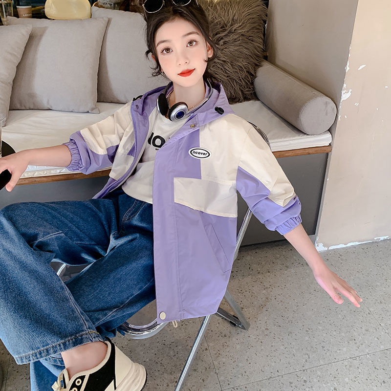 Áo Khoác Thể Thao Có Mũ Trùm Phong Cách Mới Mùa Xuân Thu 2023 Cho Bé Gái