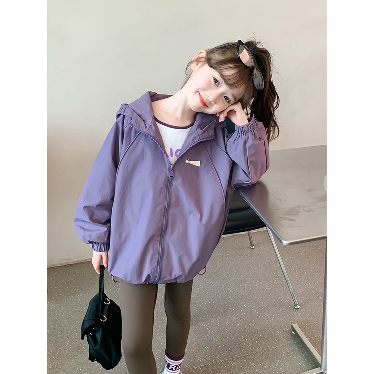 Áo Khoác Thể Thao Có Mũ Trùm Phong Cách Mới Mùa Xuân Thu 2023 Cho Bé Gái