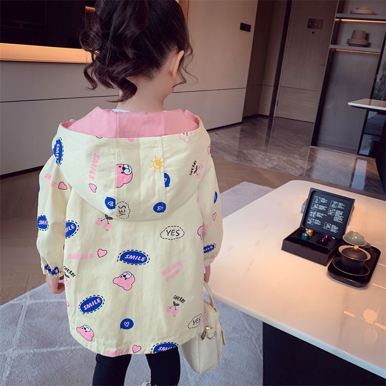 Áo Khoác Gió Hai Mặt Có Mũ Trùm Phong Cách Phương Tây Thời Trang Xuân Thu Mới 2023 Dành Cho Bé Gái