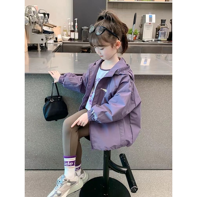 Áo Khoác Thể Thao Có Mũ Trùm Phong Cách Mới Mùa Xuân Thu 2023 Cho Bé Gái