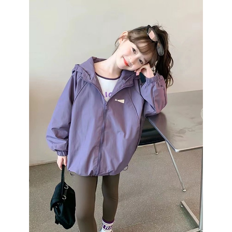 Áo Khoác Thể Thao Có Mũ Trùm Phong Cách Mới Mùa Xuân Thu 2023 Cho Bé Gái