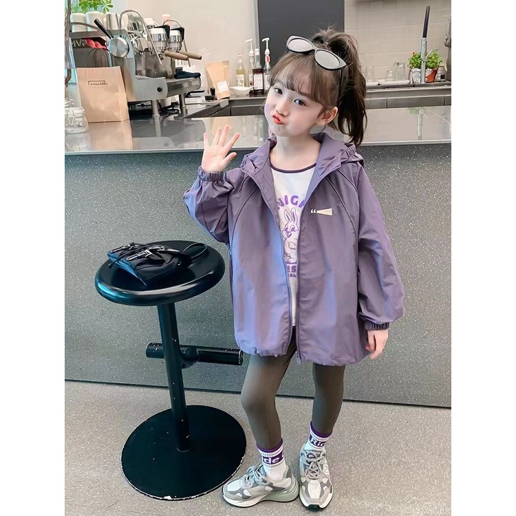 Áo Khoác Thể Thao Có Mũ Trùm Phong Cách Mới Mùa Xuân Thu 2023 Cho Bé Gái