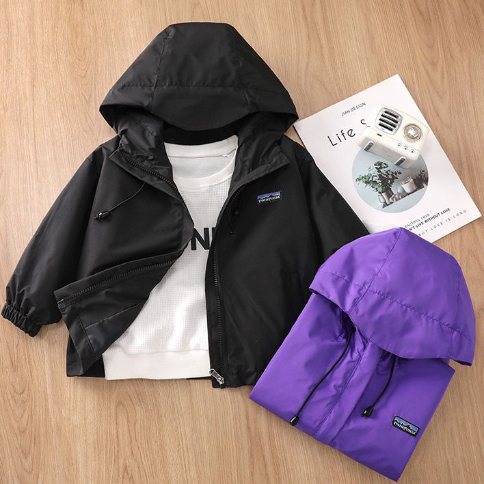 Áo Khoác Có Nón Màu Trơn Phong Cách Hàn Quốc Thời Trang Xuân Thu 2023 Mới Cho Bé Trai