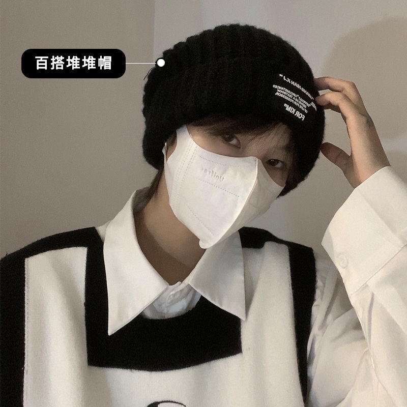 Mũ Len Dệt Kim Dày Dặn Ấm Áp Phong Cách Nhật Bản Dễ Thương Cho Nam Và Nữ