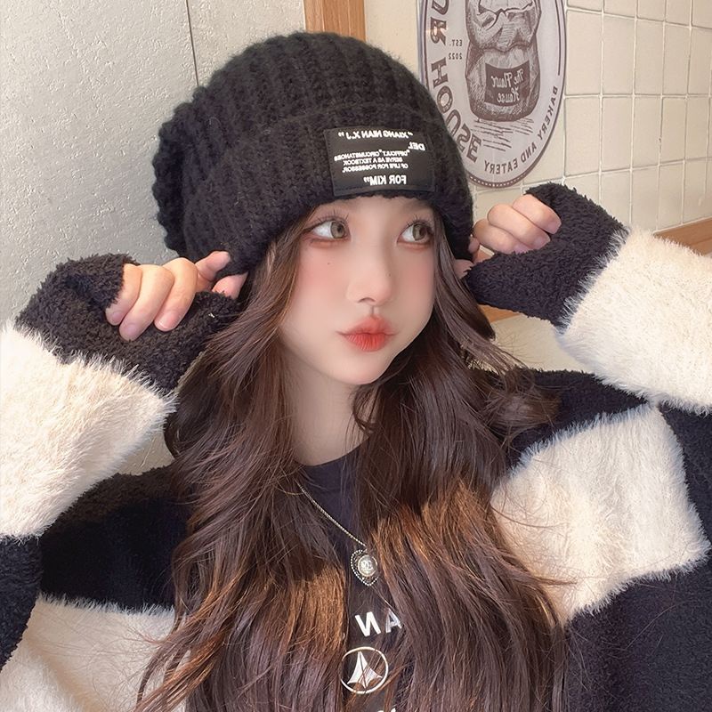 Mũ Len Dệt Kim Dày Dặn Ấm Áp Phong Cách Nhật Bản Dễ Thương Cho Nam Và Nữ