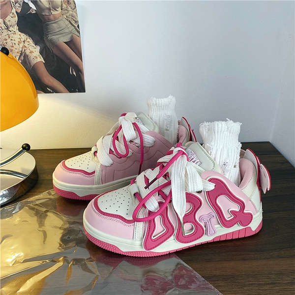 Giày Sneaker In Chữ Phối Màu Thời Trang Cho Nữ