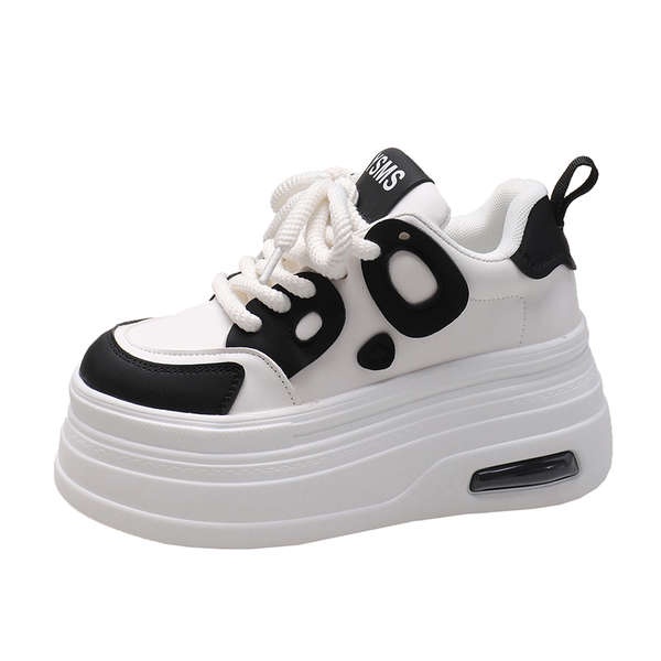 Dày nữ giày thể thao tăng chiều cao đế dày gấu trúc đầu to xấu xí