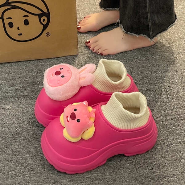 Giày boot đi tuyết đế dày chống trượt chống nước họa tiết hoạt hình