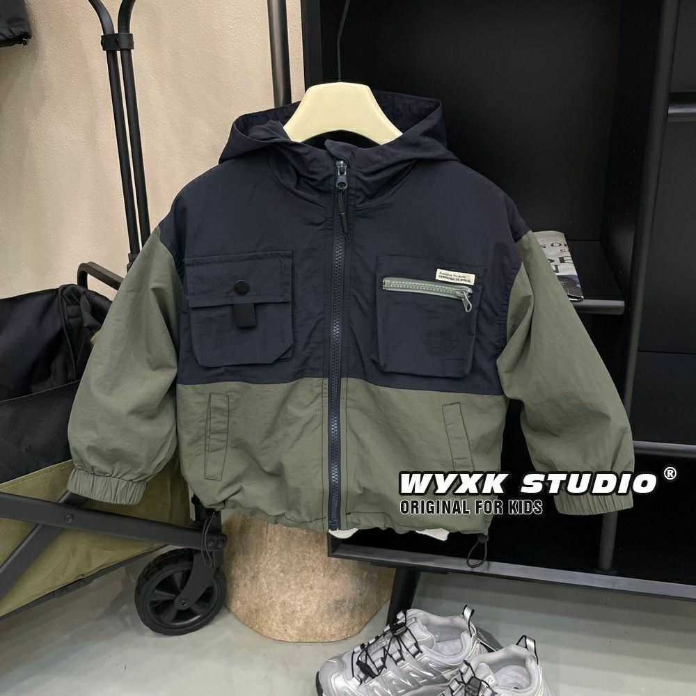 Áo Khoác Mỏng Có Mũ Trùm Thời Trang Xuân Thu 2023 Mới Dành Cho Bé Trai