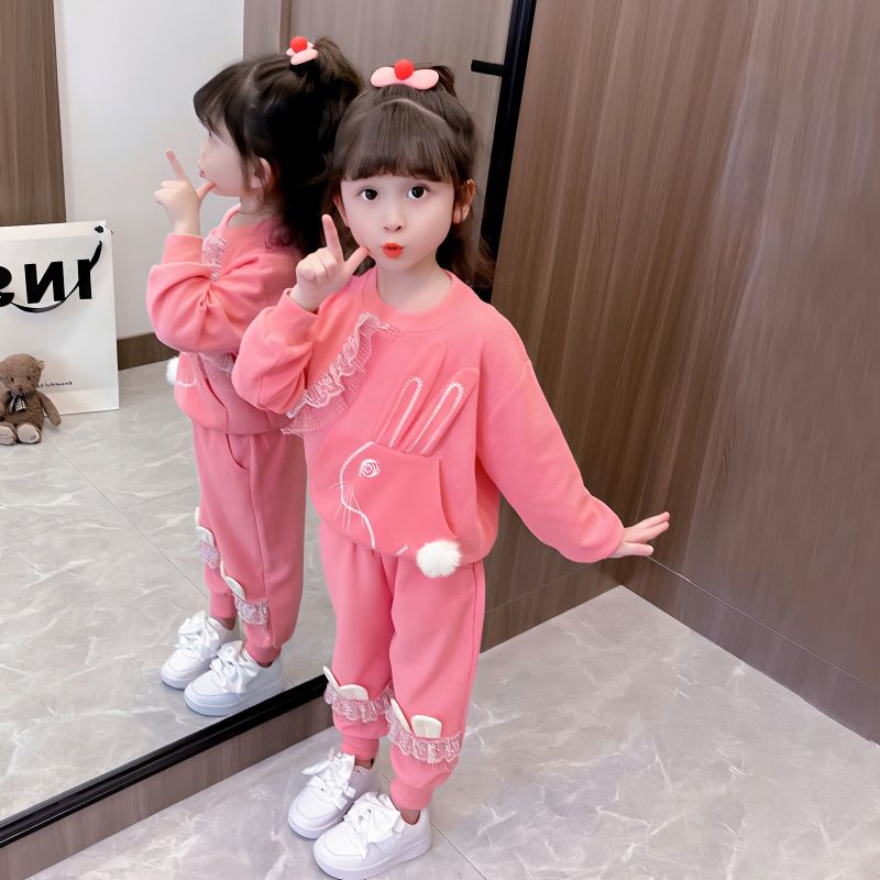 Set Đồ Thể Thao Hai Món Họa Tiết Hoạt Hình Thời Trang Xuân Thu 2023 Cho Bé Gái