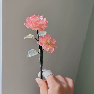 Trâm cài tóc bằng kính xinh xắn thời trang theo phong cách hán phục