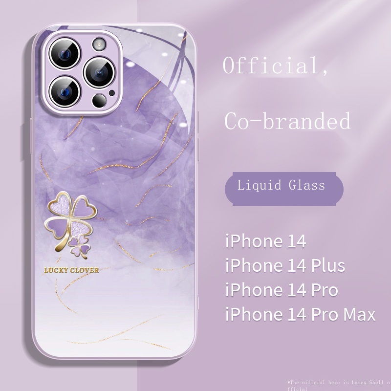 Ốp Điện Thoại Họa Tiết Cỏ Bốn Lá Có Dây Đeo Cho Iphone 13 15 14promax 12 / 11 pro max x / xs / x