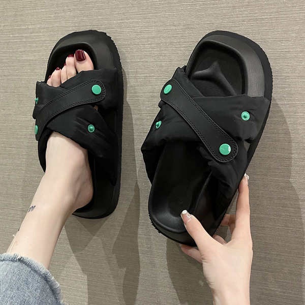 Dép sandal nữ dép lê thời trang dễ phối đế dày đan chéo