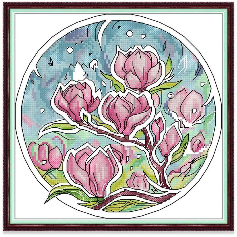 Tranh thêu chữ thập Đơn giản Hoa Bộ thêu chữ thập, Vải in Vải không in 14CT 11CT