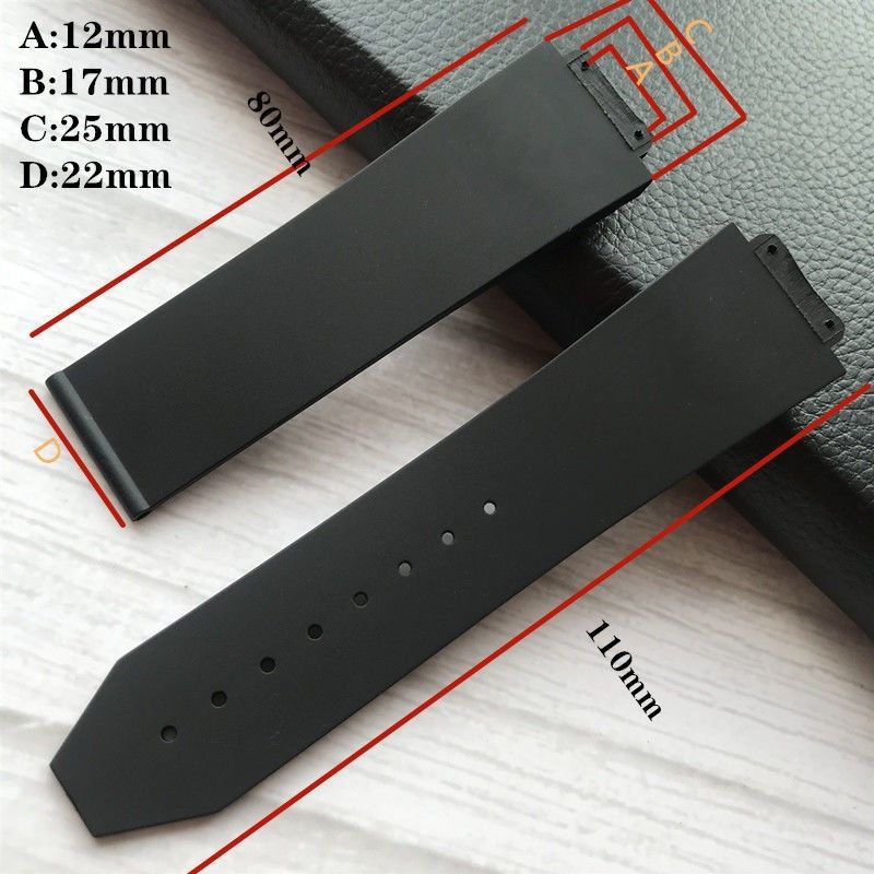 10/2✈Phù Hợp Dây Đeo Cao Su Silicon Mềm Màu Trơn 25 * 17mm Cho Đồng Hồ Đeo Tay Thông Minh hublot Bigbang