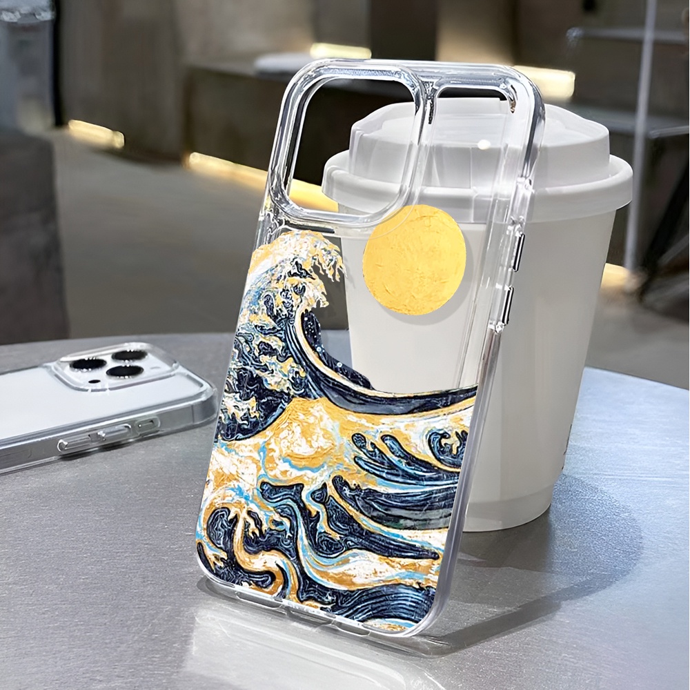 Ốp Điện Thoại Tpu Trong Suốt In Hình Không Gian Vũ Trụ Sóng Biển Cho iphone 15 pro max 11 14 13 12 7 8 plus x xr xsmax