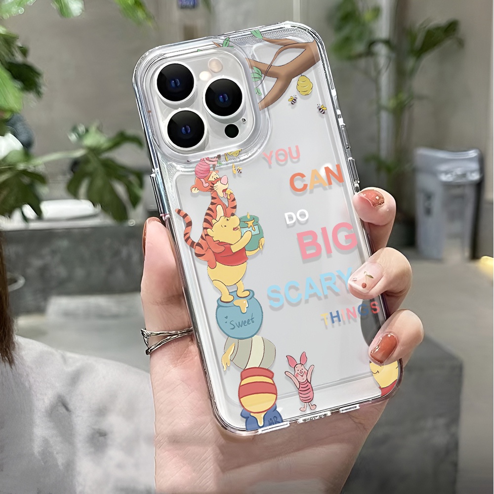 Ốp Điện Thoại Trong Suốt In Hình Gấu winnie Và Cây Cho iphone 15 pro max 11 13 14 12 7 8 plus x xr xsmax
