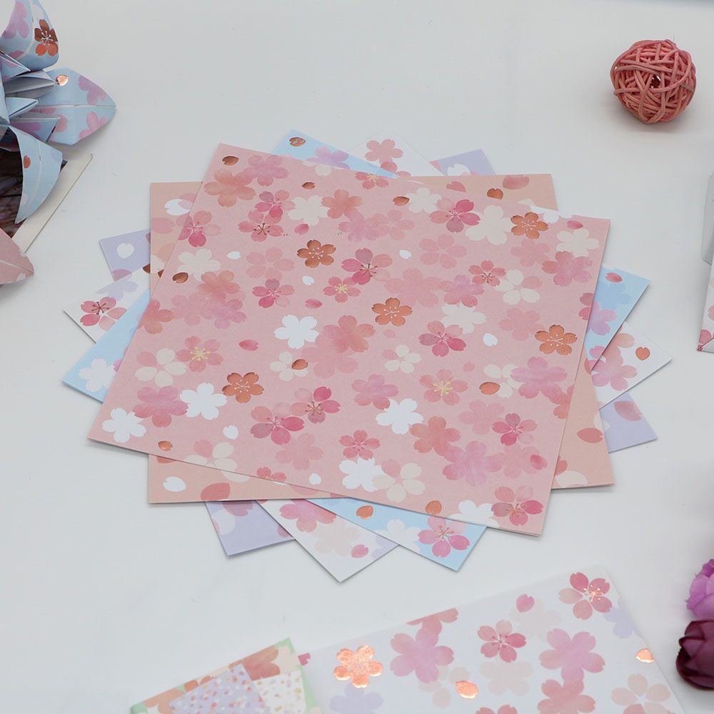 Giấy Xếp origami Hình Vuông 15cm Họa Tiết Hoa Anh Đào Làm Bằng Tay diy❤10.19❤