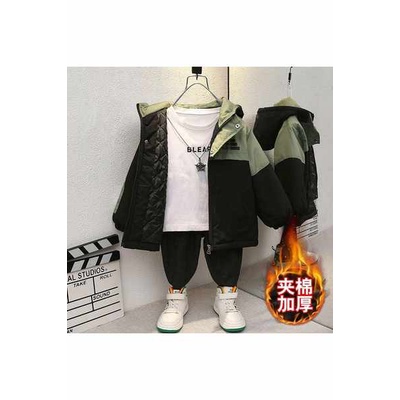 Quần áo mùa đông cho bé trai Barabara Áo khoác bông 2023 Áo khoác bông trẻ em mới