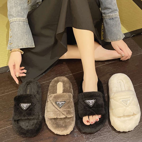 Dép cotton Cao Cấp Phối Lông Nhung Phong Cách Thời Trang Mới 2023
