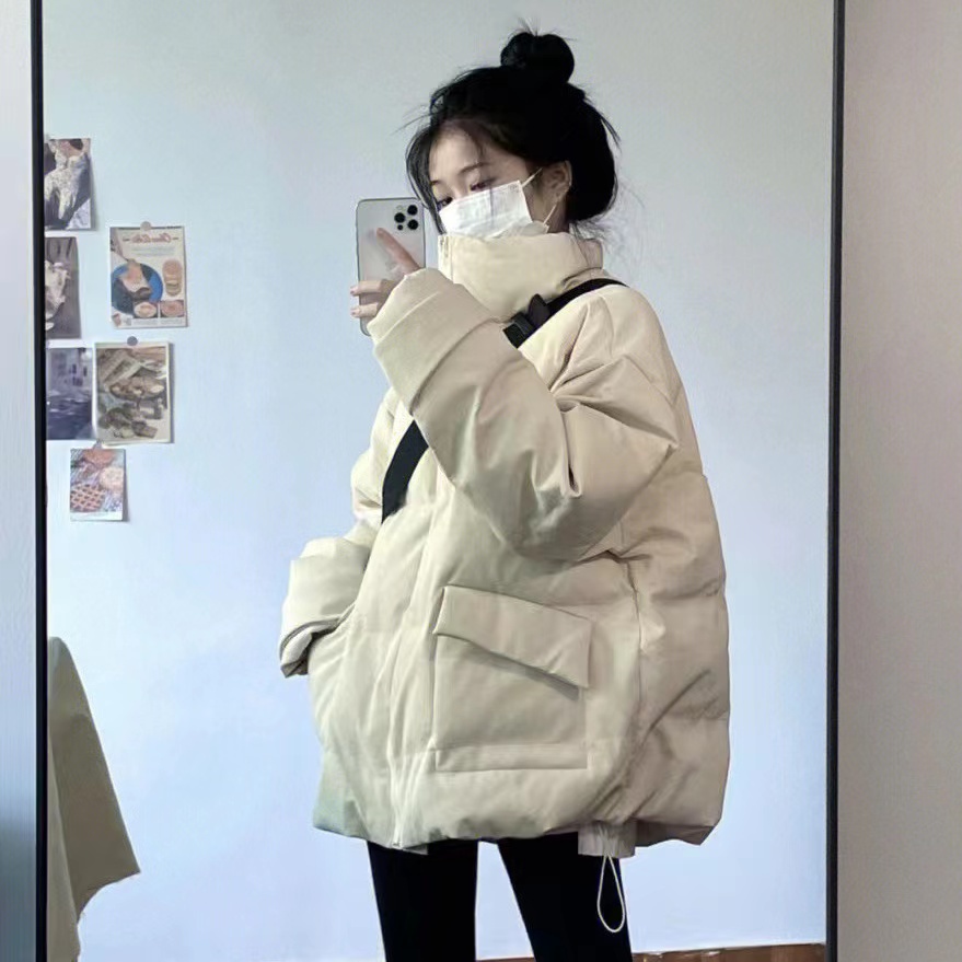 Áo Khoác Phao Dày Dặn Phong Cách retro Hàn Quốc Cho Nữ