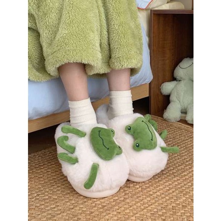 Dép Bông Đi Trong Nhà Hình Chú Ếch Dễ Thương Cho Cặp Đôi