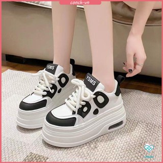 Dày nữ giày thể thao tăng chiều cao đế dày gấu trúc đầu to xấu xí