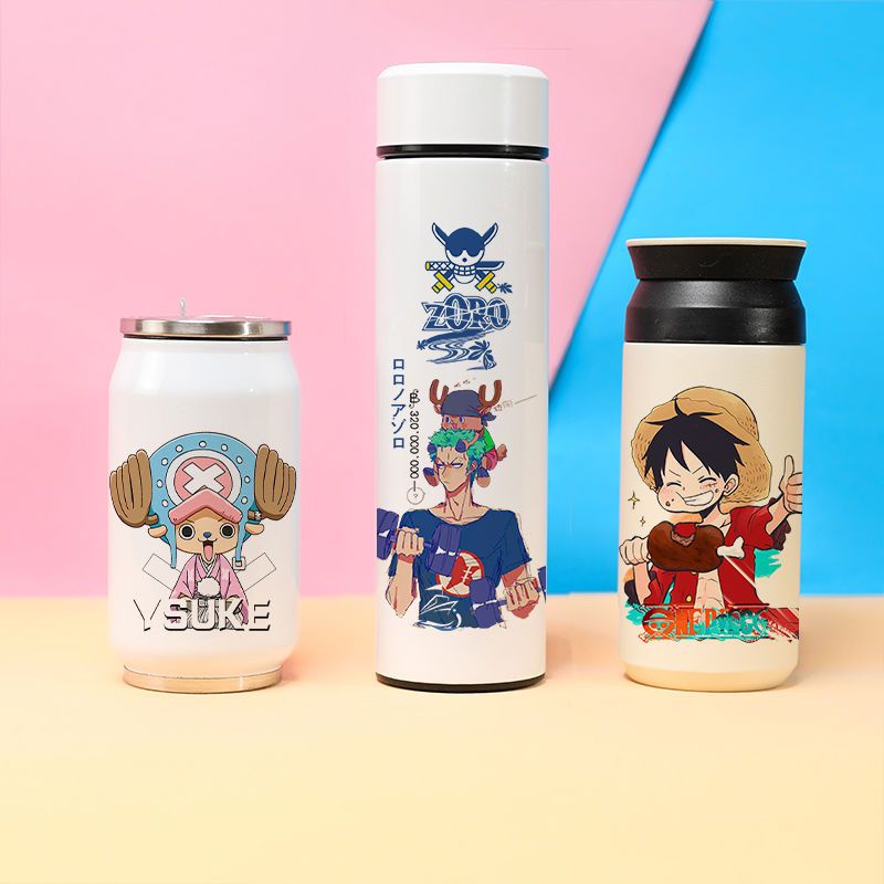 T Cốc Nước Cách Nhiệt Hai Chiều Họa Tiết Hoạt Hình one piece luffy Nhật Bản acg Cho Học Sinh