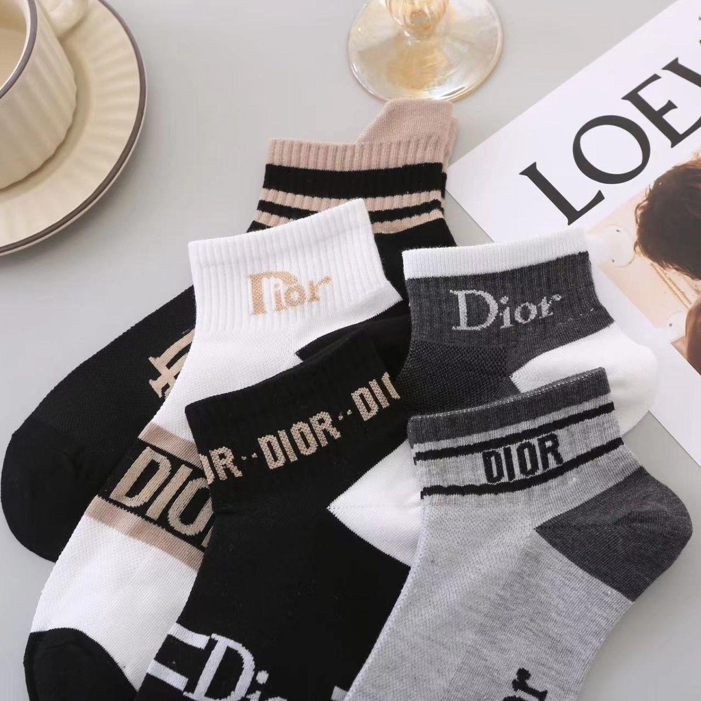 Dior Set 5-10 Đôi Tất Thời Trang Xuân Thu Phong Cách Hàn Quốc Cho Nam Giới